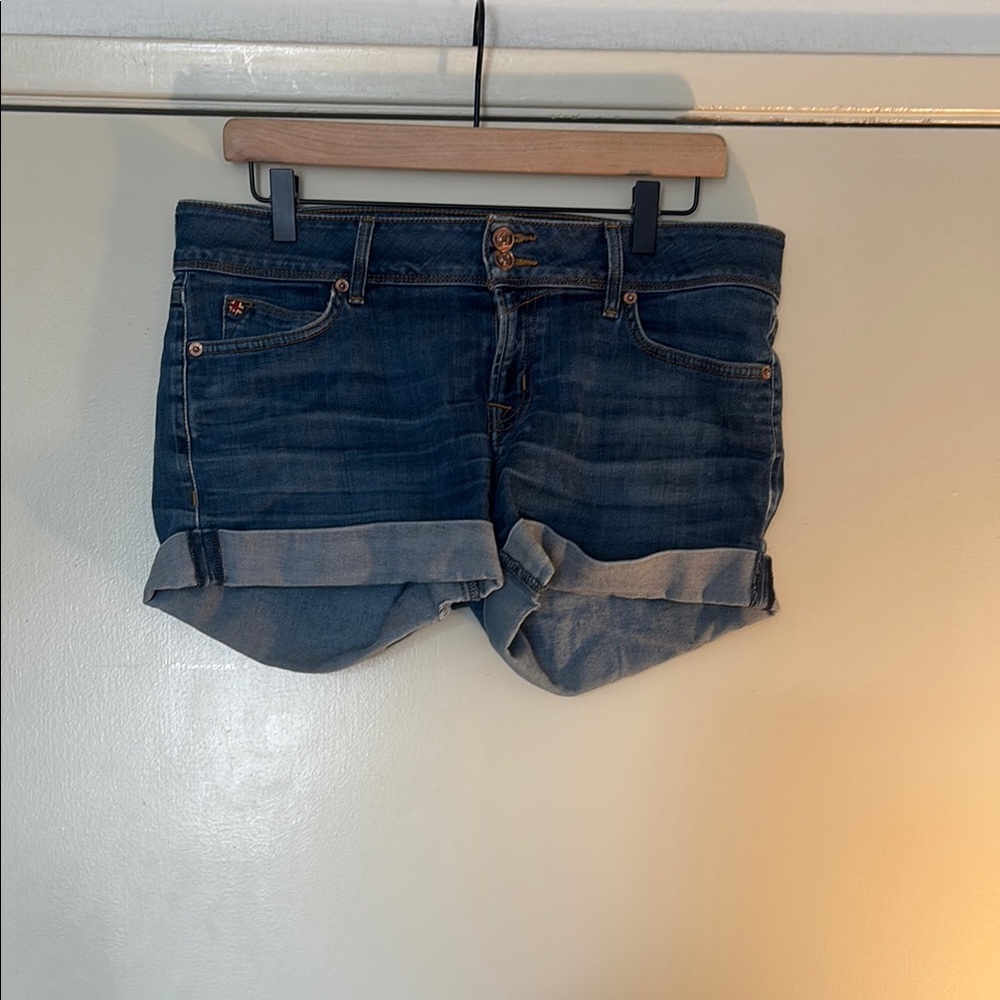 Hudson Jeans Blue Jean Shorts with Cuffed Hem